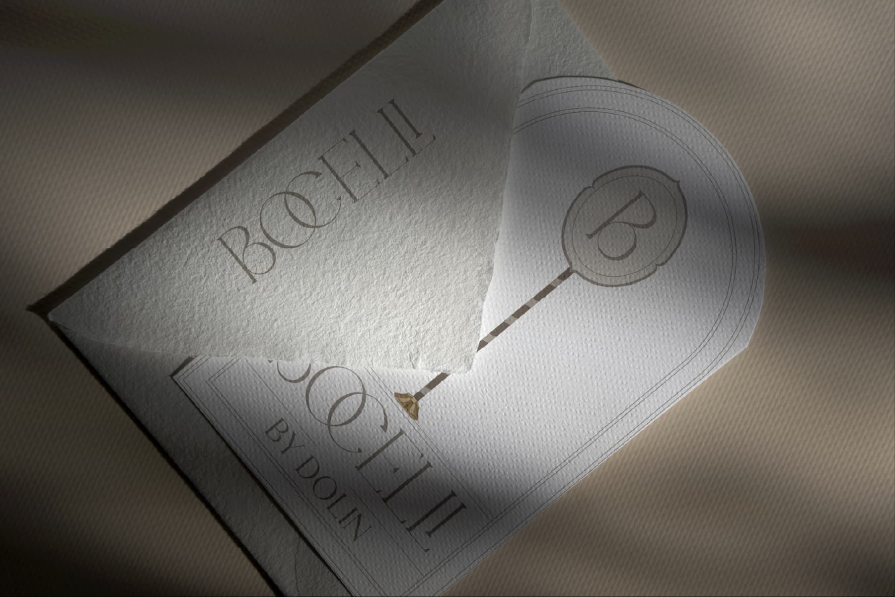 Bocelli stationery — envelope and letter