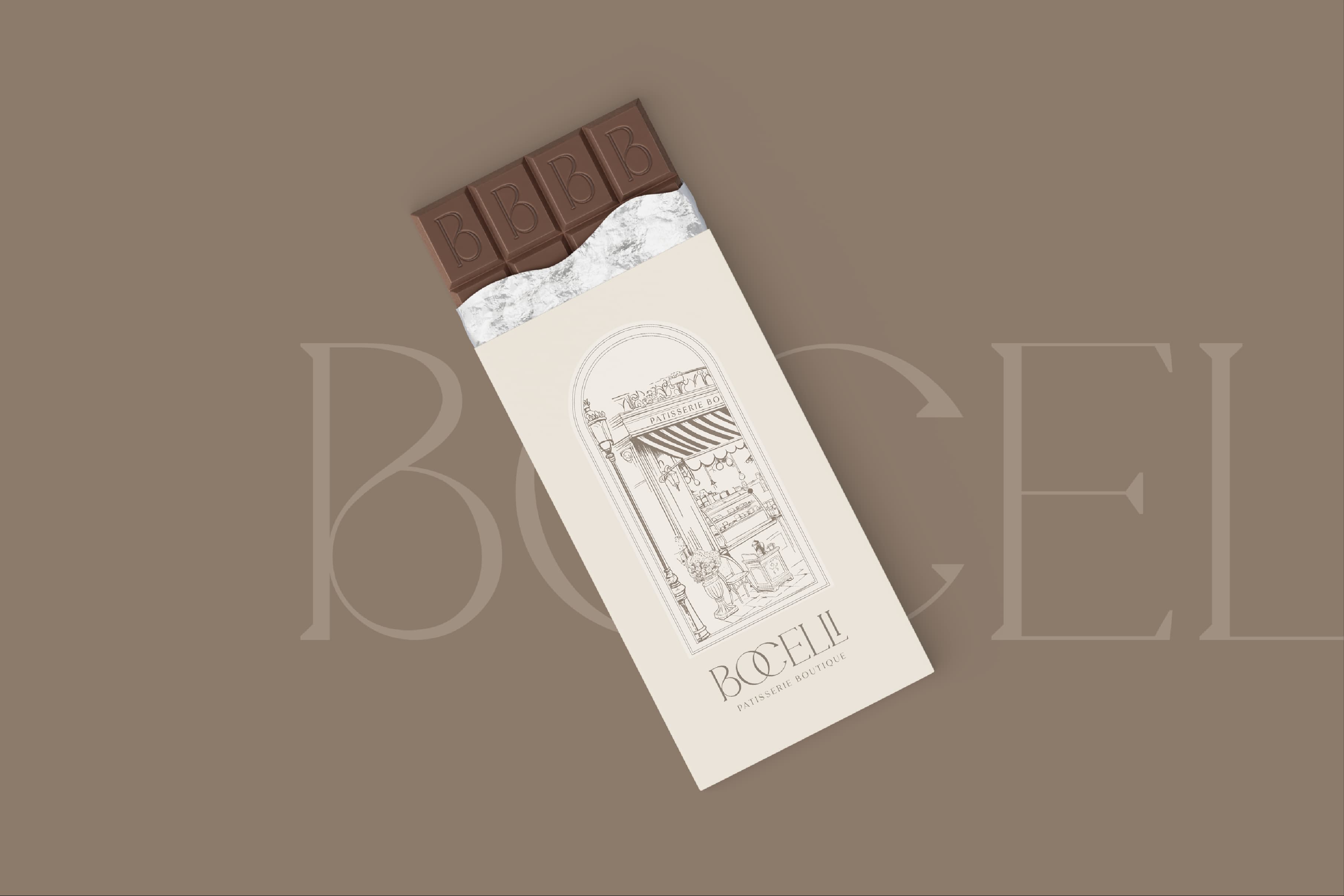 Bocelli chocolate bar packaging