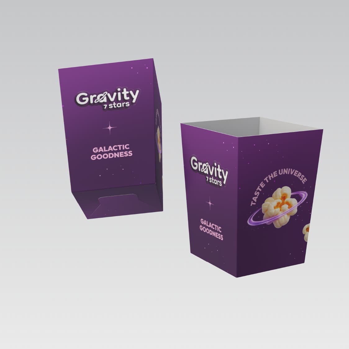 Gravity popcorn packaging