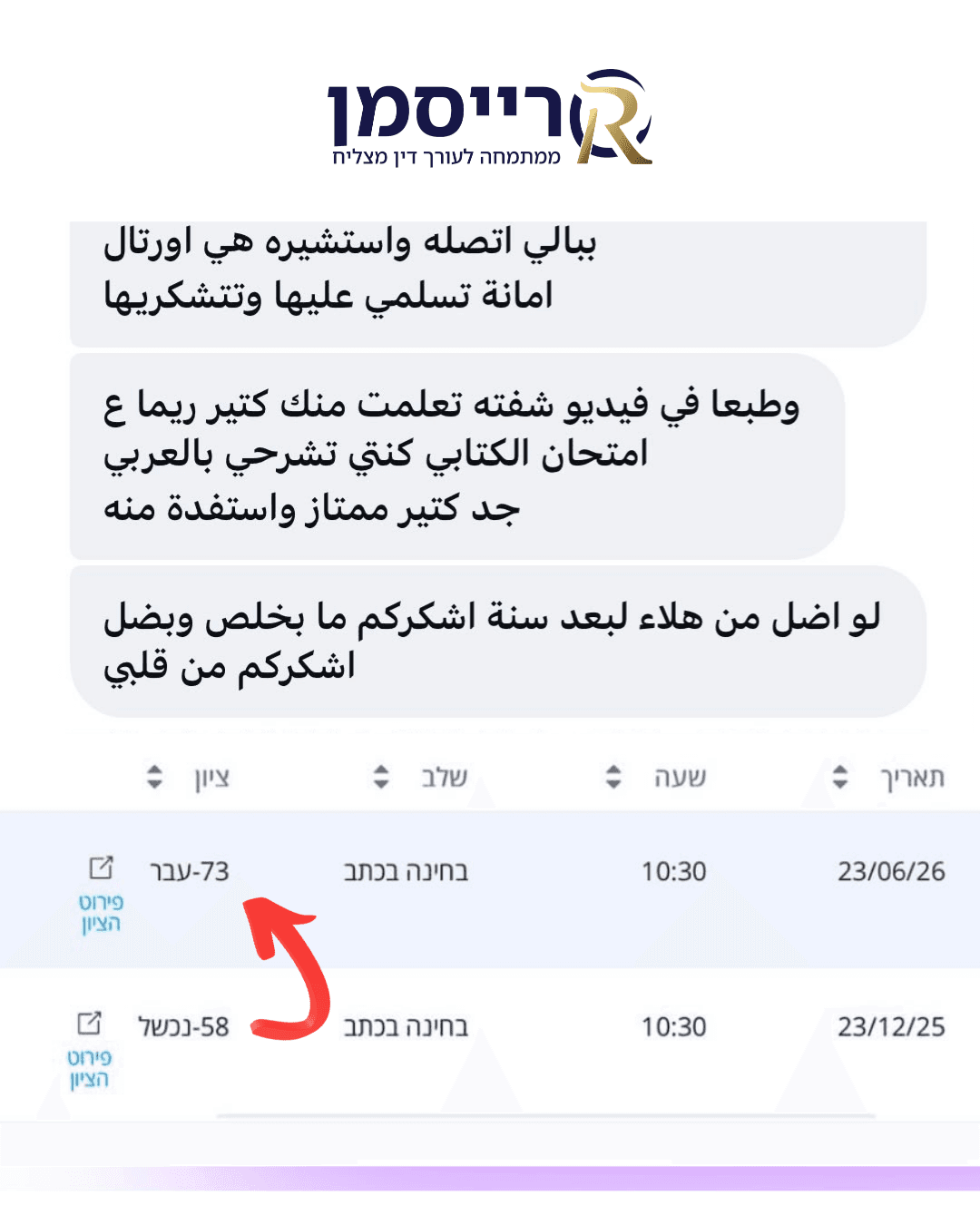 رسالة من طالب ونتيجة الامتحان